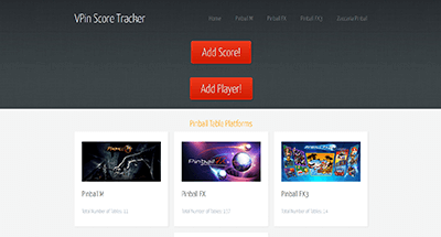 VPin Score Tracker Website